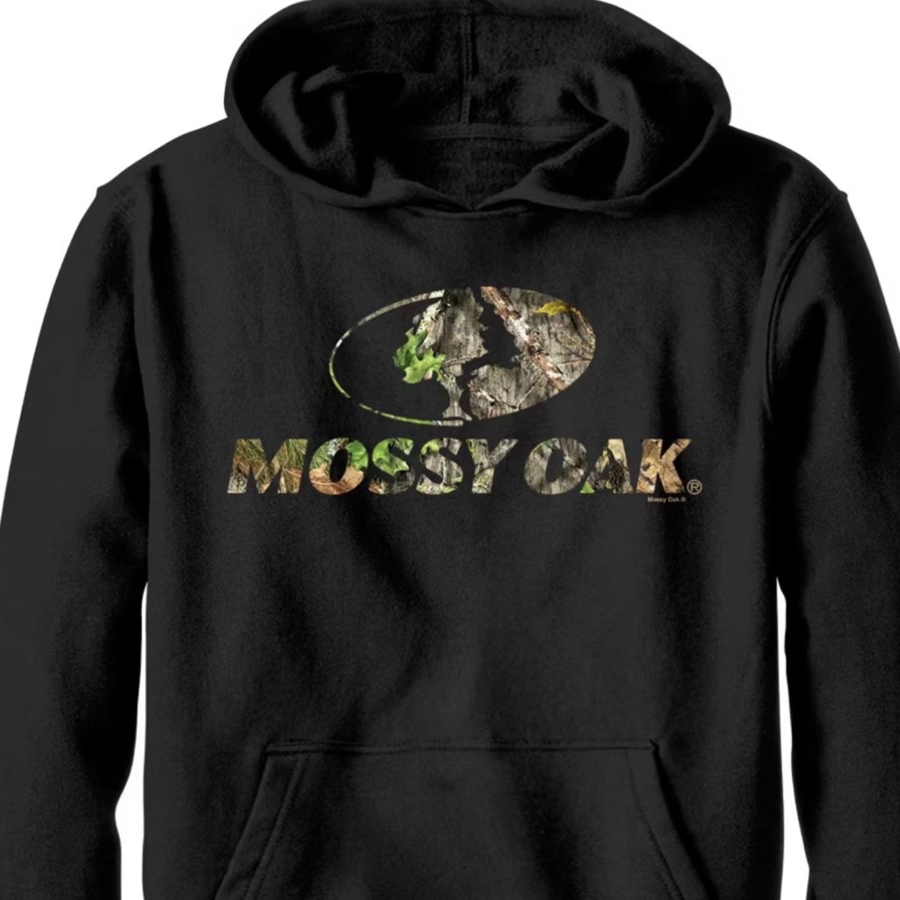 Men’s Mossy Oak Black Camouflage Hoodie S